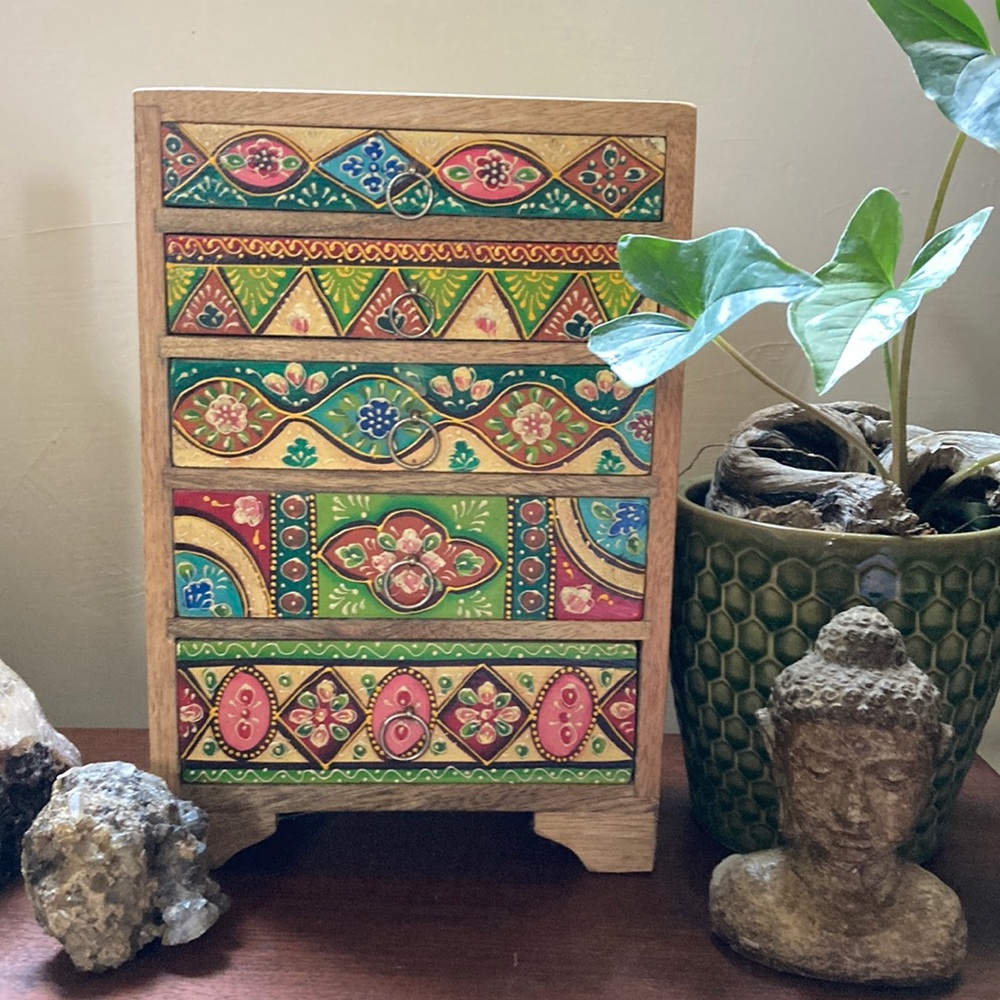 Hand painted small chest of drawers